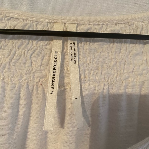 Anthropologie Floral Embroidered Peasant Top Size L - Picture 3 of 3